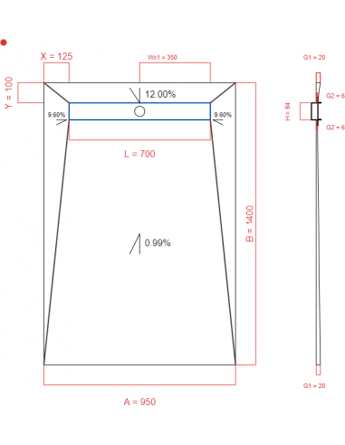 Showerlay Wiper 4 Way 950 X 1400 Mm. . . 