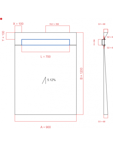 Showerbase Wiper 1 Way 900 X 1200 Mm. . . 