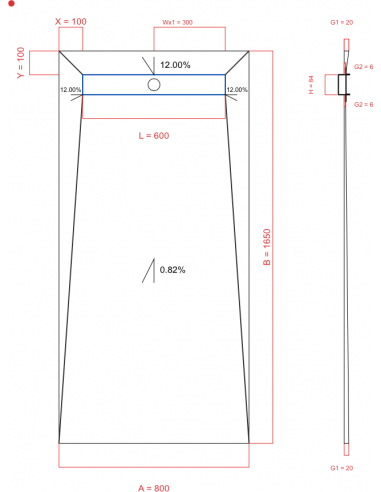 Showerbase Wiper 4 Way 800 X 1650 Mm. . . 