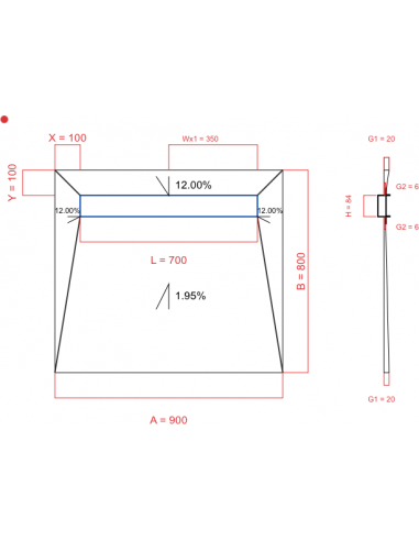 Showerlay Wiper 4 Way 900 X 800 Mm. . . 