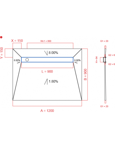 Showerbase Wiper 4 Way 1200 X 900 Mm. . . 