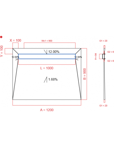 Showerbase Wiper 4 Way 1200 X 900 Mm. . . 