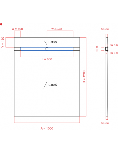 Showerbase Wiper 2 Way 1000 X 1200 Mm. . . 