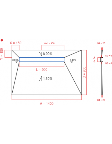 Showerlay Wiper 4 Way 1400 X 900 Mm. . . 