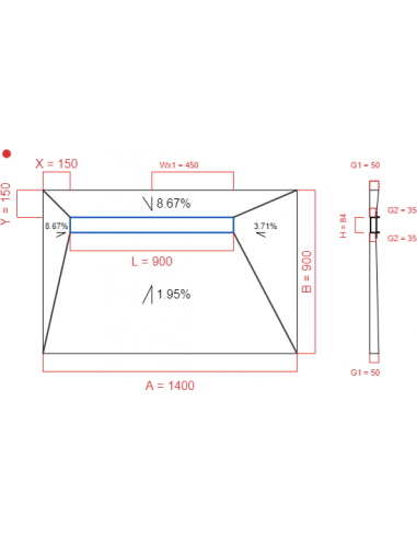 Showerlay Wiper 4 Way 1400 X 900 Mm. . . 