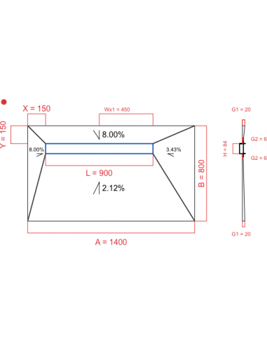 Showerbase Wiper 4 Way 1400 X 800 Mm. . . 