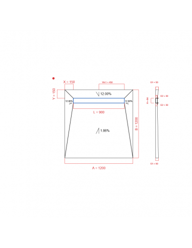 Showerlay Wiper 4 Way 1200 X 1200 Mm. . . 