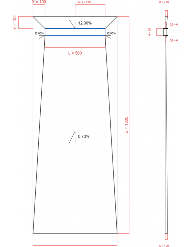 Showerlay Wiper 4 Way 700 X 1800 Mm. . . 