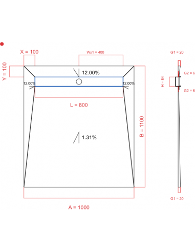 Showerbase Wiper 4 Way 1000 X 1100 Mm. . . 