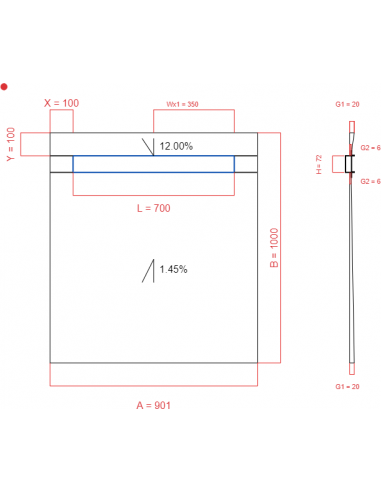 Showerlay Wiper 2 Way 901 X 1000 Mm. . . 