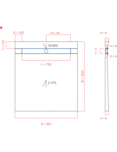 Showerlay Wiper 2 Way 901 X 1000 Mm. . . 