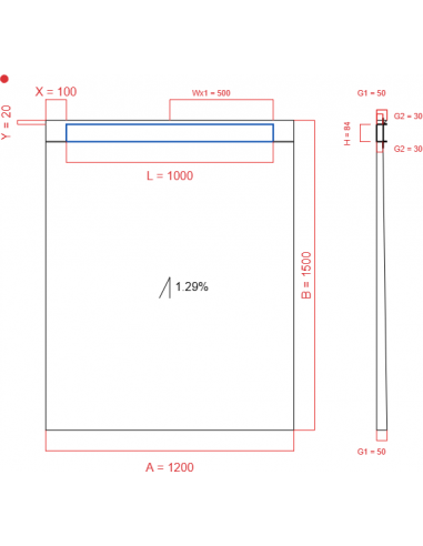 Showerbase Wiper 1 Way 1200 X 1500 Mm. . . 