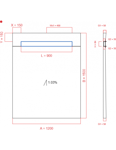 Showerbase Wiper 1 Way 1200 X 1500 Mm. . . 