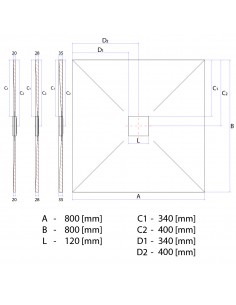 Bausatz: Befliesbares Duschelement Einschließlich Siphon Und Designrost (Mistral) Mit Punktablauf In Der Mitte 2 Bausatz: Befliesbares Duschelement Einschließlich Siphon Und Designrost (Mistral) Mit Punktablauf In Der Mitte 2
