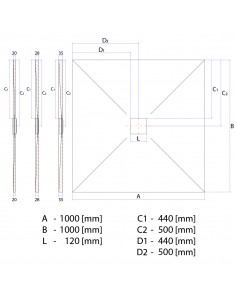 Bausatz: Befliesbares Duschelement Einschließlich Siphon Und Designrost (Zonda) Mit Punktablauf In Der Mitte 2