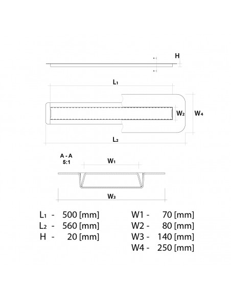 Nahtlose - Duschrinne - Fuer - Naturstein - 50 - Cm - Wiper - Invisible