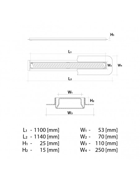 Budget - Duschrinne - 110 - Cm - Sieme - Steel - Komplett - Set