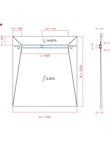 Showerbase Wiper 4 Way 1100 X 1200 Mm. . . 