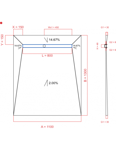 Showerlay Wiper 4 Way 1100 X 1300 Mm. . . 