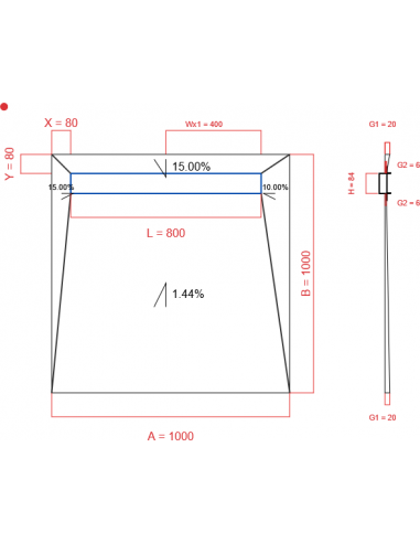 Showerlay Wiper 4 Way 1000 X 1000 Mm. . . 