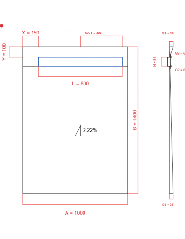 Showerbase Wiper 1 Way 1000 X 1400 Mm. . . 