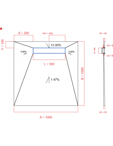 Showerlay Wiper 4 Way 1000 X 1000 Mm. . . 