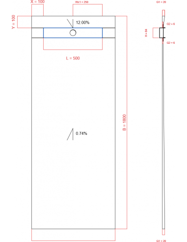 Showerlay Wiper 2 Way 709 X 1800 Mm. . . 