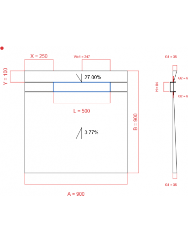 Showerlay Wiper 2 Way 900 X 900 Mm. . . 