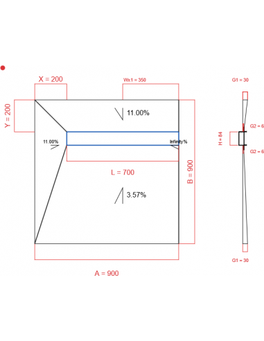Showerlay Wiper 4 Way 900 X 900 Mm. . . 