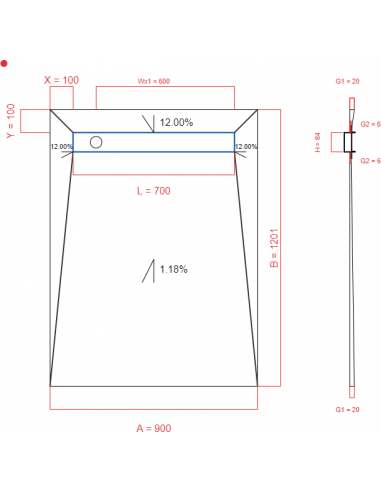 Showerbase Wiper 4 Way 900 X 1201 Mm. . . 