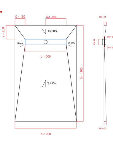 Showerlay Wiper 4 Way 900 X 1400 Mm. . . 