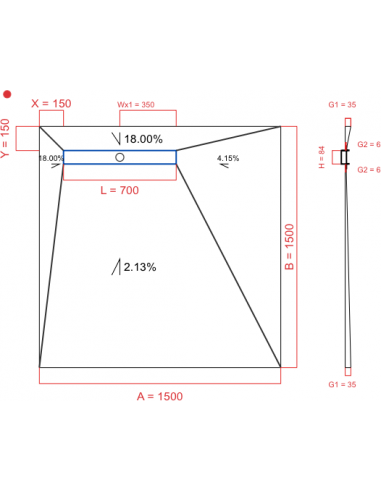 Showerbase Wiper 4 Way 1500 X 1500 Mm. . . 