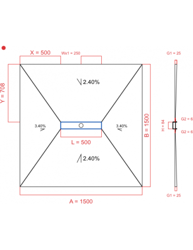 Showerbase Wiper 4 Way 1500 X 1500 Mm. . . 