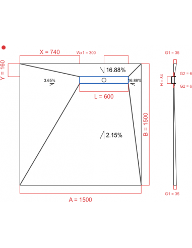 Showerbase Wiper 4 Way 1500 X 1500 Mm. . . 