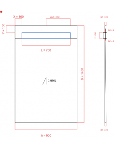 Showerlay Wiper 1 Way 900 X. . . 