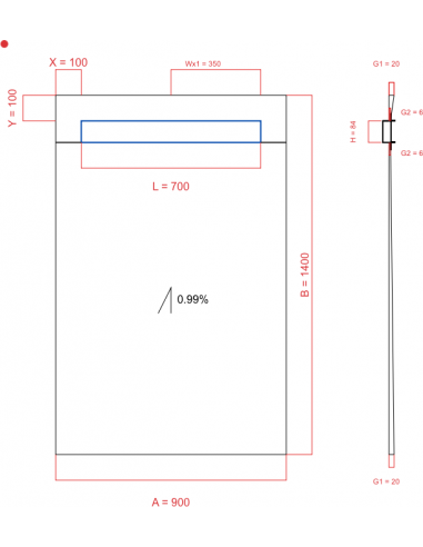 Showerlay Wiper 1 Way 900 X 1400 Mm. . . 