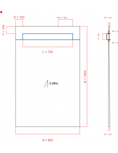 Showerlay Wiper 1 Way 900 X. . . 