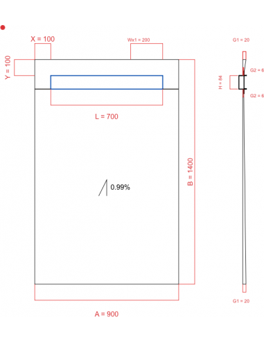 Showerlay Wiper 1 Way 900 X 1400 Mm. . . 