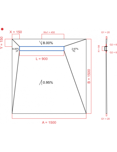 Showerlay Wiper 4 Way 1500 X 1500 Mm. . . 