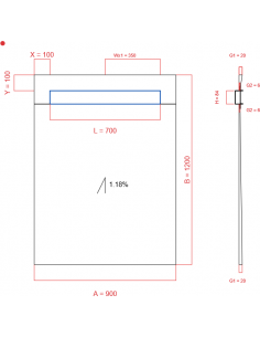 Showerlay Wiper 1 Way 900 X. . . 