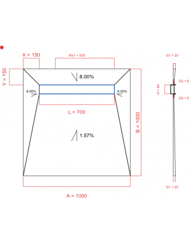 Showerlay Wiper 4 Way 1000 X 1000 Mm. . . 