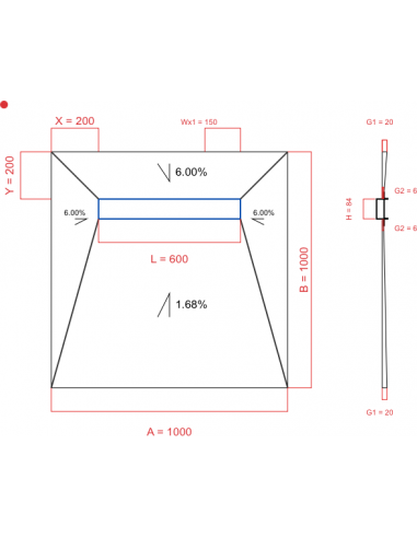 Showerlay Wiper 4 Way 1000 X 1000 Mm. . . 