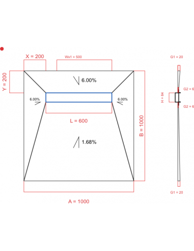 Showerlay Wiper 4 Way 1000 X 1000 Mm. . . 