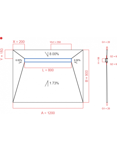 Showerbase Wiper 4 Way 1200 X 900 Mm. . . 