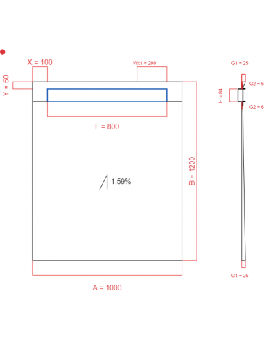 Showerbase Wiper 1 Way 1000 X 1200 Mm. . . 