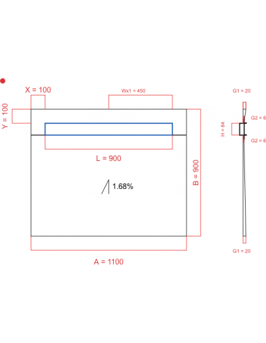 Showerlay Wiper 1 Way 1100 X 900 Mm. . . 