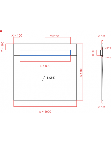 Showerlay Wiper 1 Way 1000 X 900 Mm. . . 