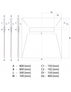 Komplett - Set: Duschelement Für Vinylboden Mit 4 - Seitigem Gefälle, Designrost "Ponente" Und Siphon 2