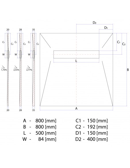 Duschelement - 80 - X - 80 - Cm - 4 - Seitiges - Gefaelle - Mit - Rinne - Wiper - Showerlay - Line - Premium - Ponente - F...