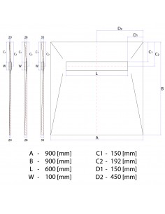Komplett - Set: Duschelement Für Vinylboden Mit 4 - Seitigem Gefälle, Designrost "Ponente" Und Siphon 2 Komplett - Set: Duschelement Für Vinylboden Mit 4 - Seitigem Gefälle, Designrost "Ponente" Und Siphon 2